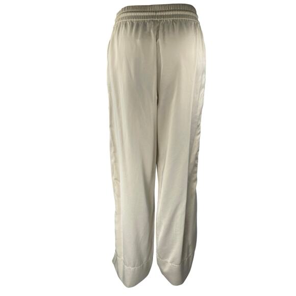 Zara Women's Cream High Waisted Drawstring Wide Leg Trousers Sweat Pants Size M - Picture 3 of 5